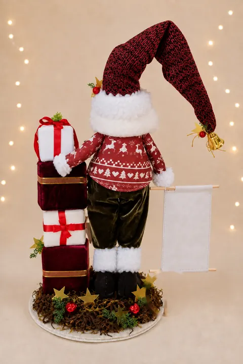 Papai Noel visto de costas